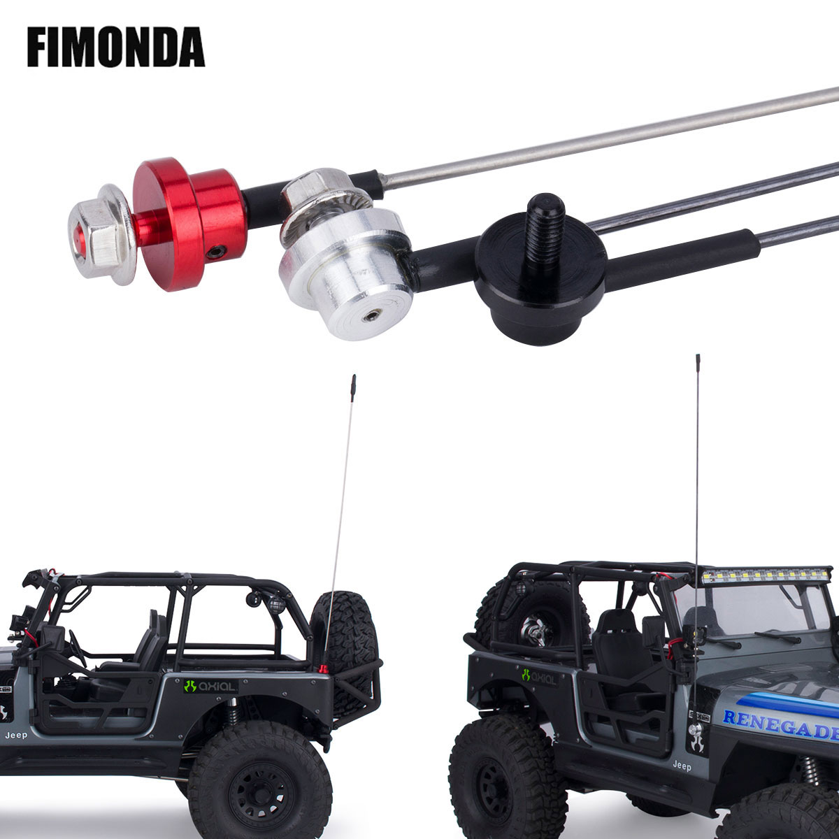 Rc Hobby Crawler - 50cm antena simulasi logam dapat disesuaikan