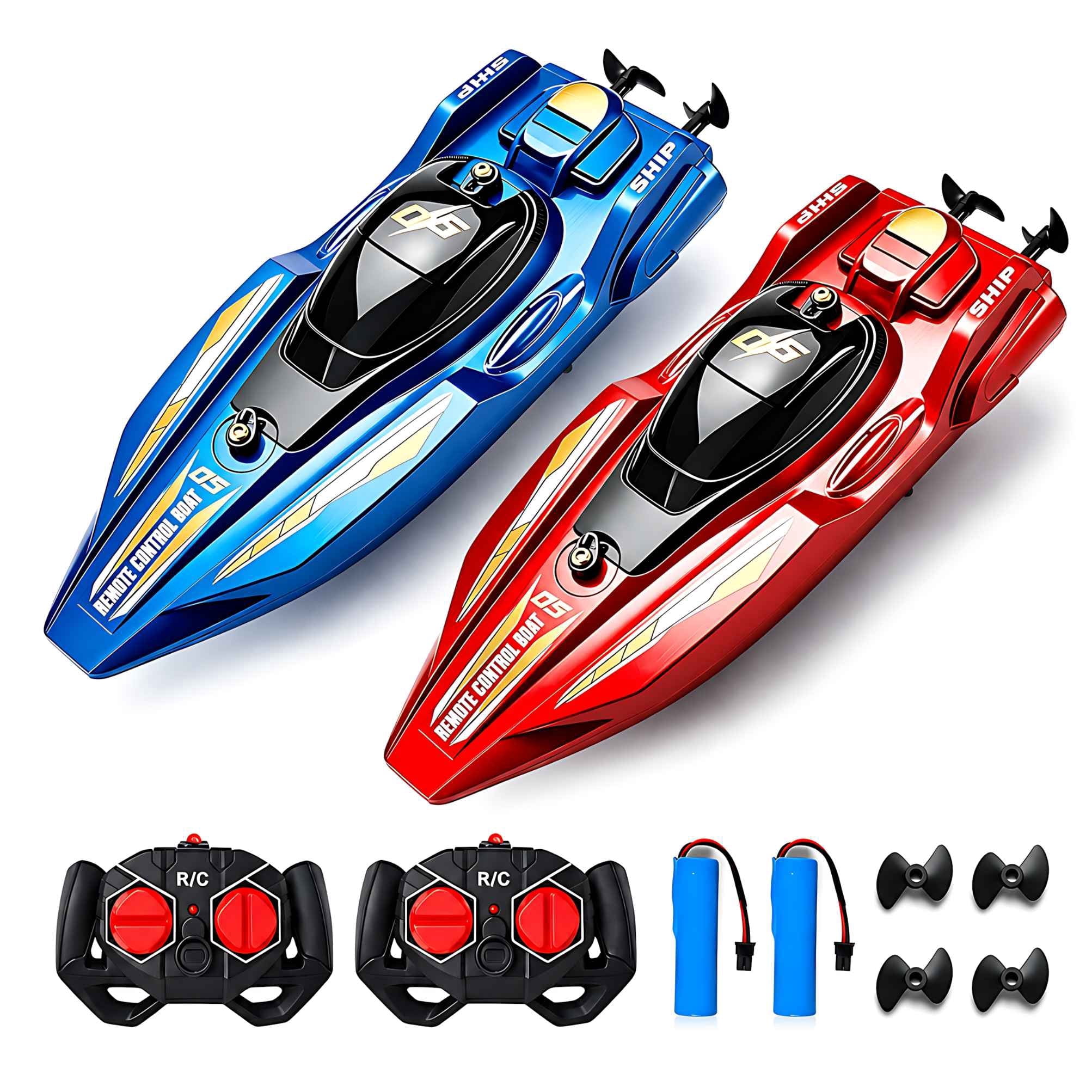 Rc Hobby Grade Boat - 2 Buah Set Perahu Kecepatan RC,