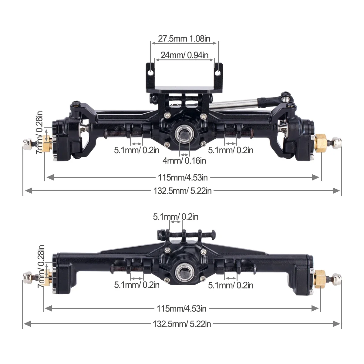 Aluminium CNC Portal Axles + 1 - Rc Hobby Crawler ulasan dan harga