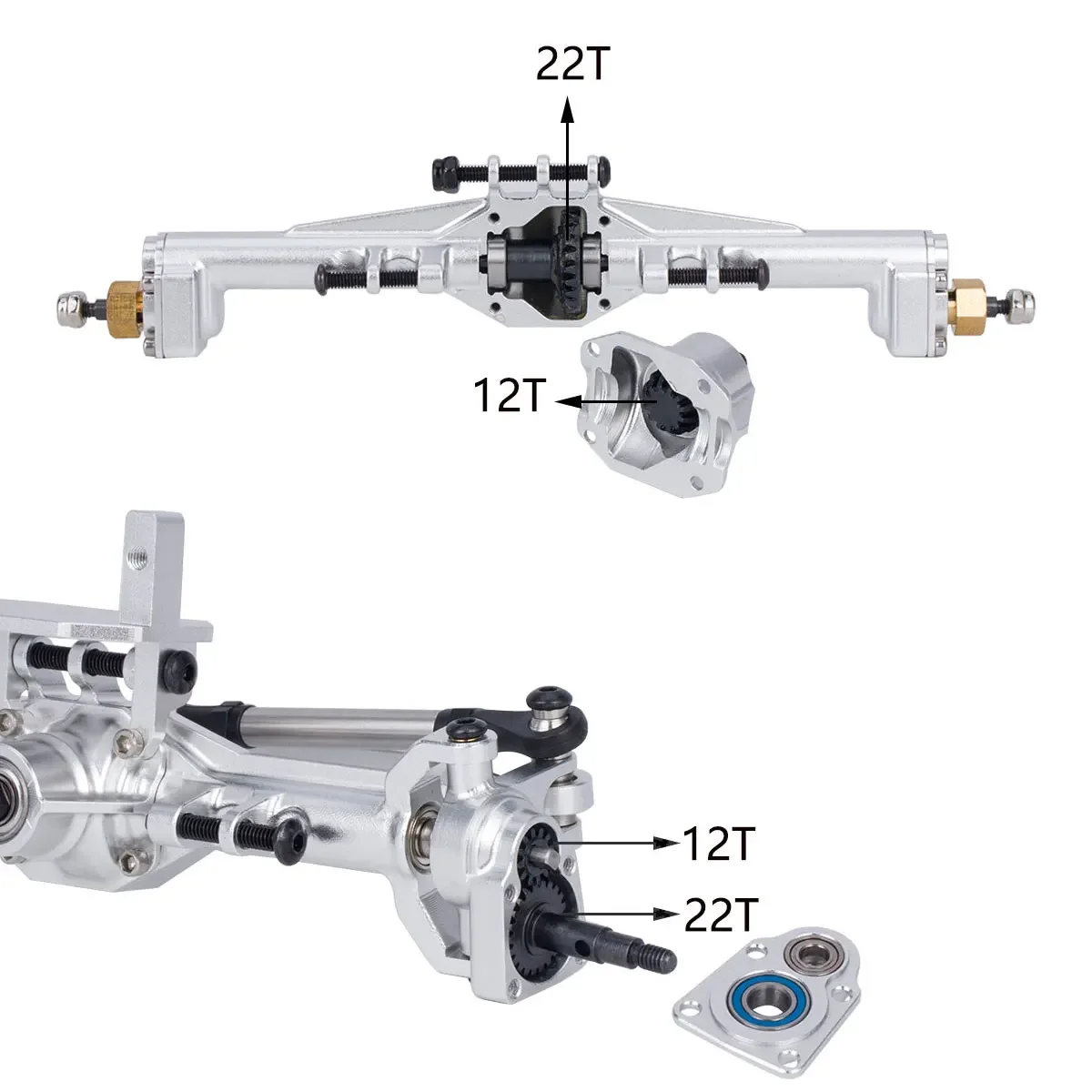 Aluminium CNC Portal Axles + 1 - Rc Hobby Crawler ulasan dan harga